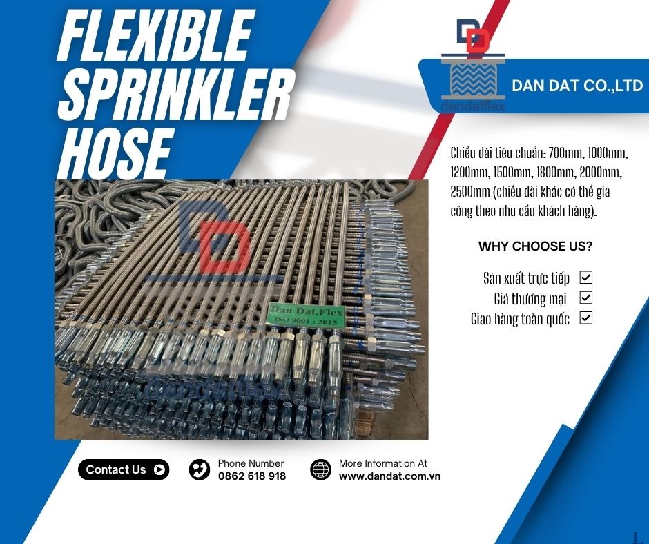Dây ống mềm cho đầu phun chữa cháy Sprinkler, Đầu nối Sprinkler, Kẹp đầu phun Sprinkler