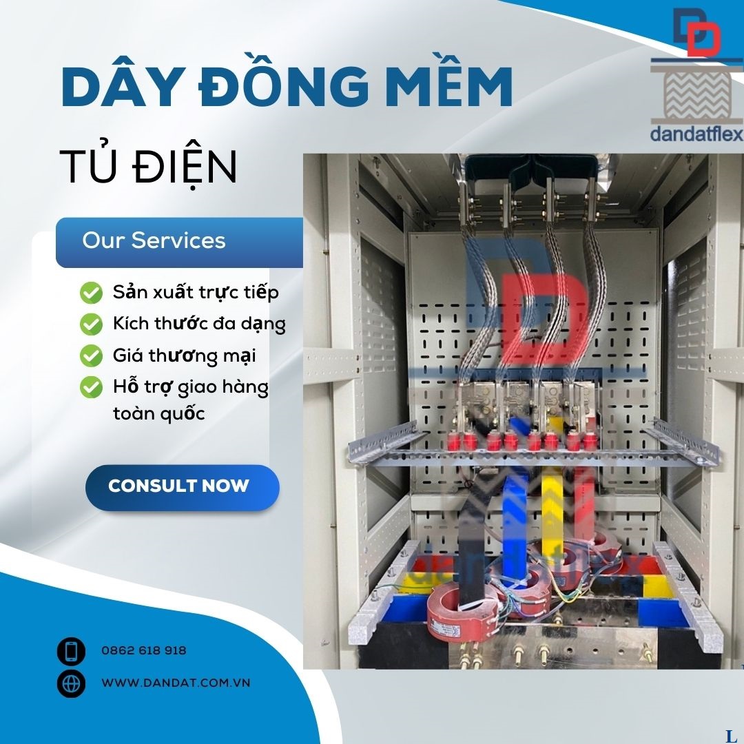 Khớp nối mềm máy biến áp, dây đồng bện mạ thiếc, Khớp nối mềm busway
