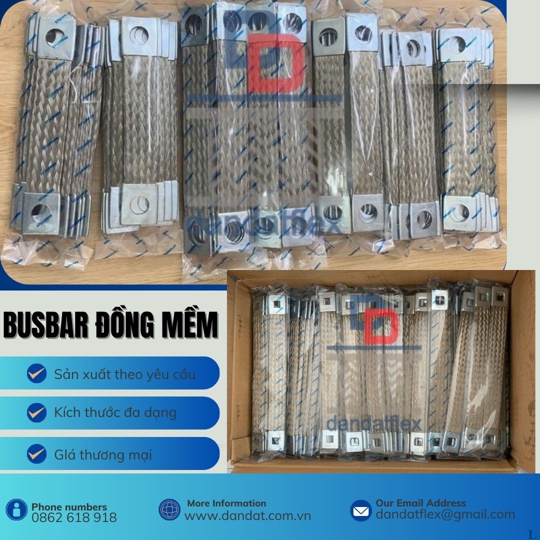Khớp nối mềm máy biến áp, dây đồng bện mạ thiếc, Khớp nối mềm busway