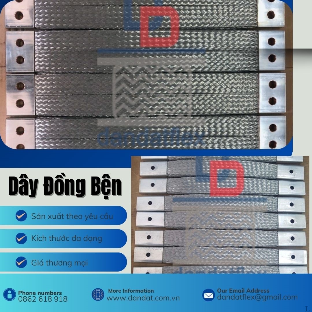 Khớp nối mềm máy biến áp, dây đồng bện mạ thiếc, Khớp nối mềm busway