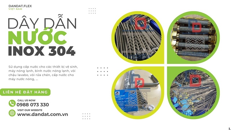 Sản xuất dây dẫn nước bình nóng lạnh, dây cấp nước inox 304 dài 40cm