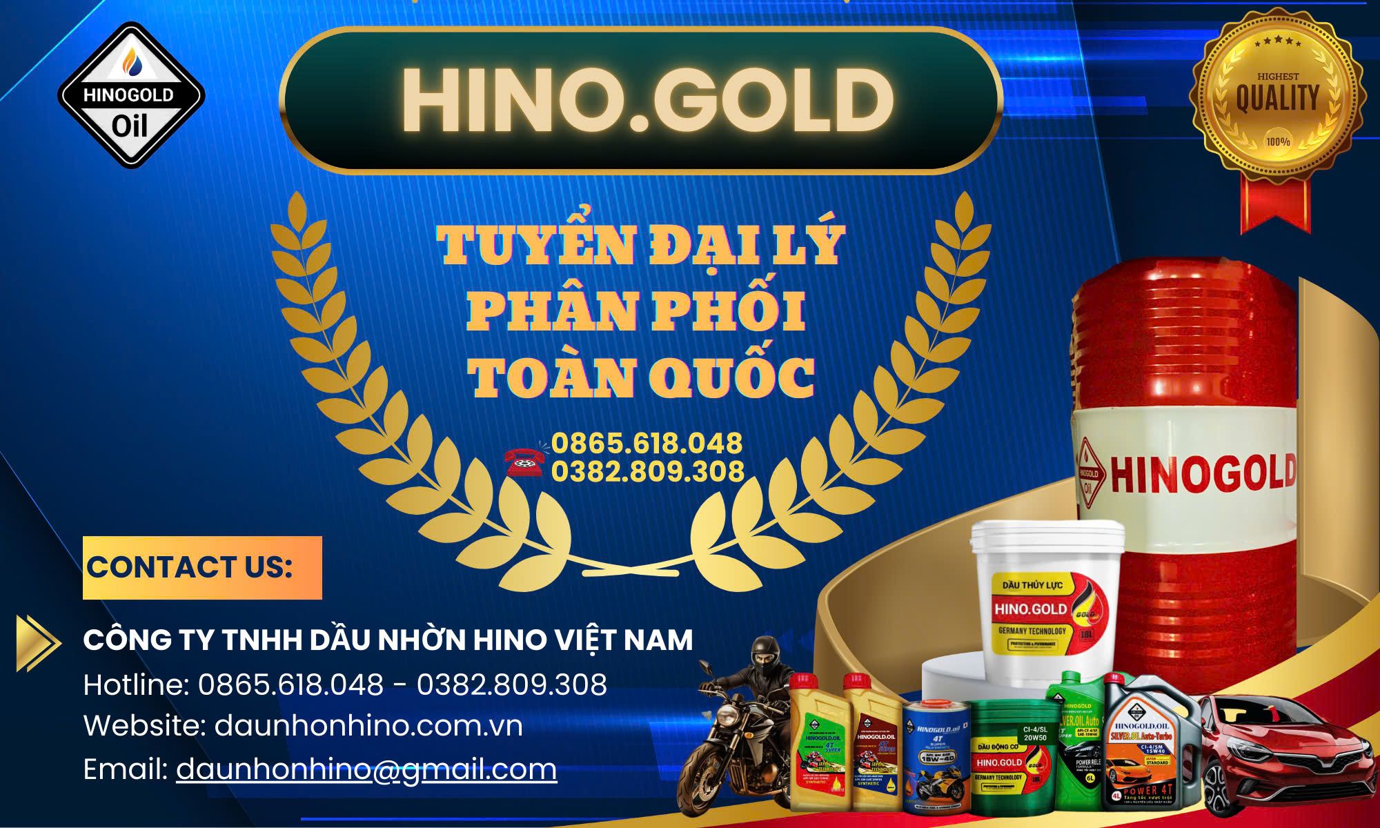 TRỞ THÀNH ĐẠI LÝ NHÀ PHÂN PHỐI CHÍNH THỨC CỦA HINO.GOLD!