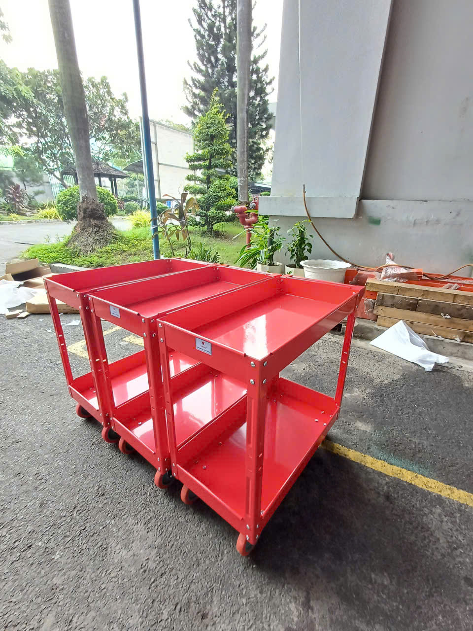 Xe đẩy 2 ngăn, kệ đồ nghề, xe đẩy treo dụng cụ