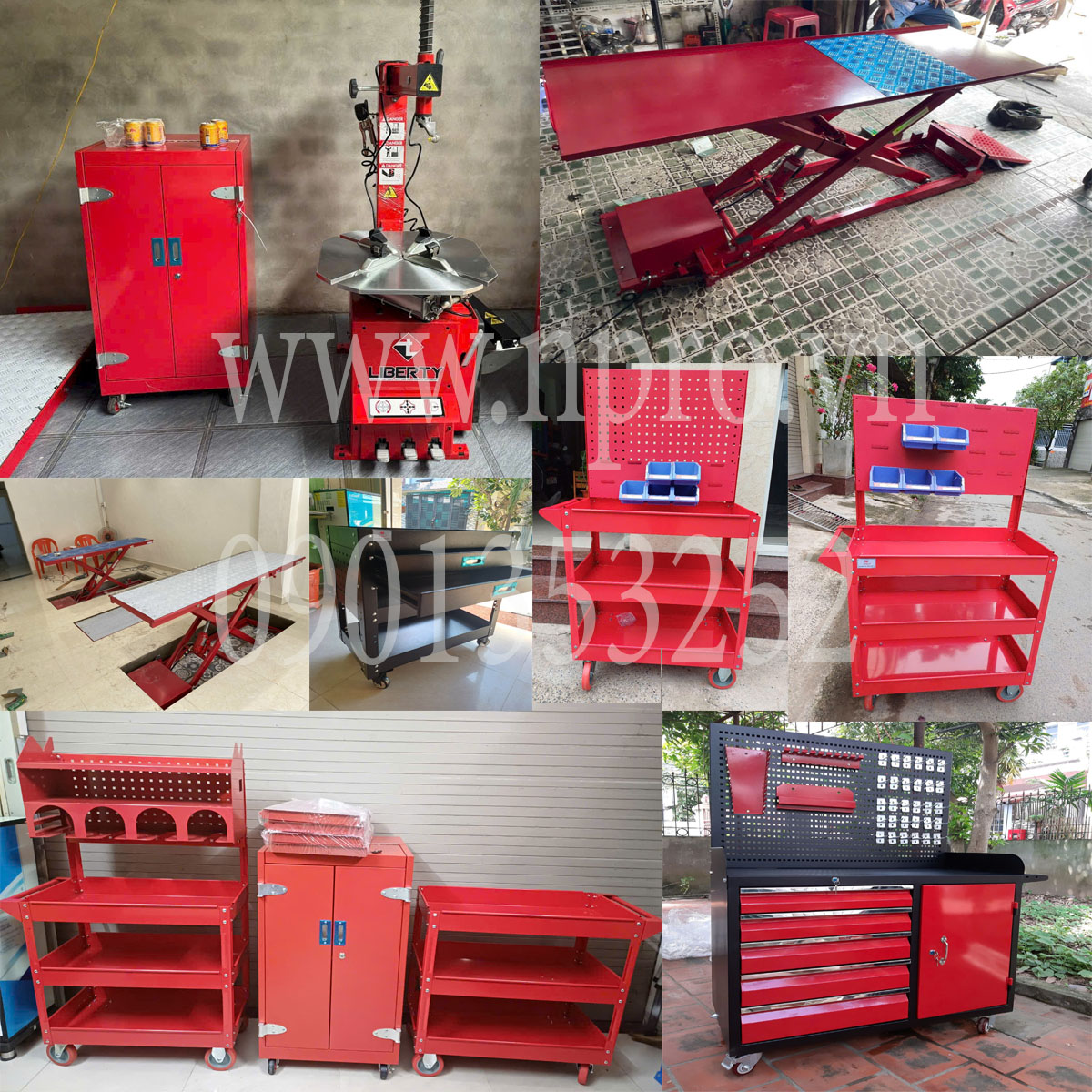 Xe đựng đồ nghề 3 ngăn giá treo