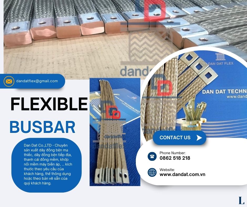 Khớp nối đồng mềm máy biến áp, Dây đồng bện tiếp địa máng cáp, Dây đồng mềm bấm cốt